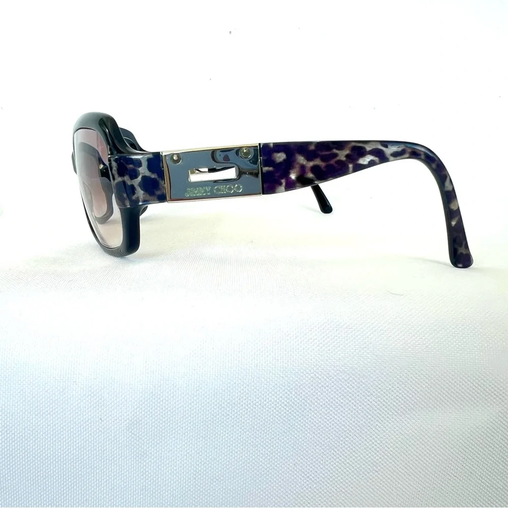 JIMMY CHOO Italy Essie ZP2 BD Rectangle Lenses Leopard w Silver Frame Glasses - Picture 8 of 15